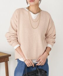 【着る人を選ばない】【秋から長く使える】【web限定アイテム】カタアゼ編みVネックニット　秋冬ニット