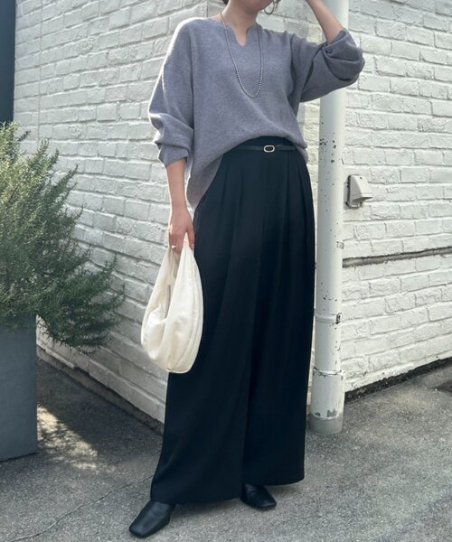 セール】【すっきりニット】カタアゼ編みVネックニット（ニット