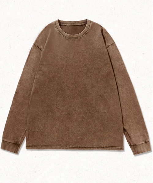 NEW GENTLEMAN(ニュージェントルマン)の「ブラックアウト ピグメント加工 オーバーサイズ ロンT(Tシャツ/カットソー・メンズ・グレー/ブラック/ピンク/ブラウン/オリーブ/グレイッシュベージュ・M/XL/L)」の3枚目の写真