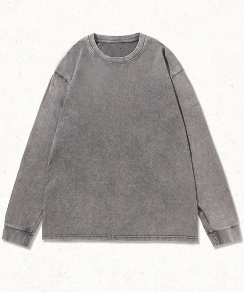 NEW GENTLEMAN(ニュージェントルマン)の「ブラックアウト ピグメント加工 オーバーサイズ ロンT(Tシャツ/カットソー・メンズ・グレー/ブラック/ピンク/ブラウン/オリーブ/グレイッシュベージュ・M/XL/L)」の2枚目の写真