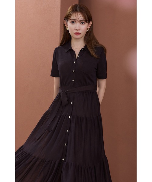 ワンピース herlipto Romane Tiered Knit Dress S Romane Tiered Knit Dress（ワンピース）｜Her lip to（ハー