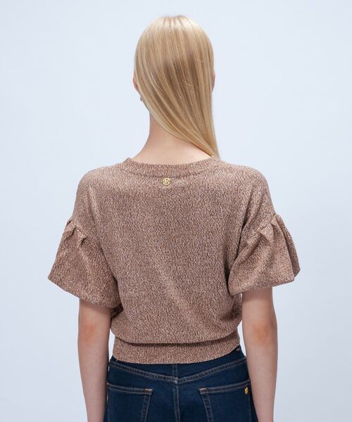 cloenc（クロエンス）の「【手洗い可】パフスリーブプルオーバー（Tシャツ/カットソー・レディース・ブラック/ダークブラウン/ベージュ・02）」の12枚目の写真