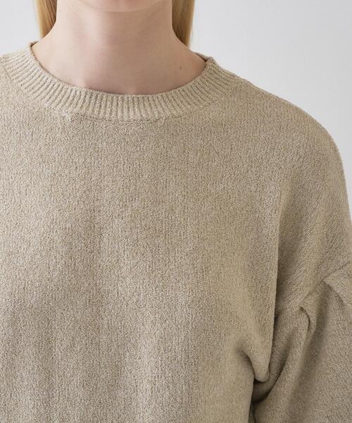 cloenc（クロエンス）の「【手洗い可】パフスリーブニット（Tシャツ/カットソー・レディース・ブラック/ダークブラウン/ベージュ・02）」の6枚目の写真