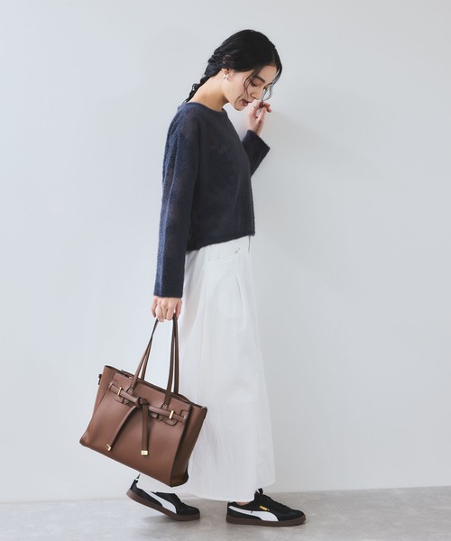 VIS（ビス）の「【新色追加】【A4収納】フラップタイトートバッグ（トートバッグ・レディース・ダークブラウン/ベージュ系その他2/ブラック・FREE）」の5枚目の写真