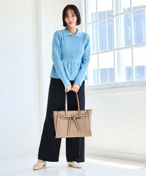 VIS（ビス）の「【新色追加】【A4収納】フラップタイトートバッグ（トートバッグ・レディース・ダークブラウン/ベージュ系その他2/ブラック・FREE）」の22枚目の写真