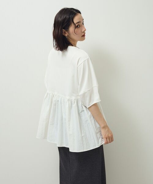 ELENCARE DUE（エレンカーレデュエ）の「・ELENCARE DUE ハイブリットTEE（Tシャツ/カットソー・レディース・ブラウン/ブラック/チャコールグレー/オフホワイト・FREE）」の10枚目の写真