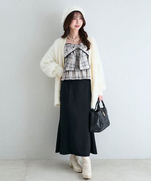 MAJESTIC LEGON（マジェスティックレゴン）の「ベーシックマーメイドスカート（スカート・レディース・ブラウン/チャコールグレー/ブラック・MEDIUM/SMALL）」の2枚目の写真