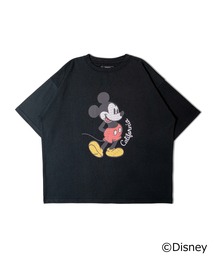 MICKEY MOUSE | Mickey 刺繍風ﾌﾟﾘﾝﾄTｼｬﾂ(Tシャツ/カットソー)