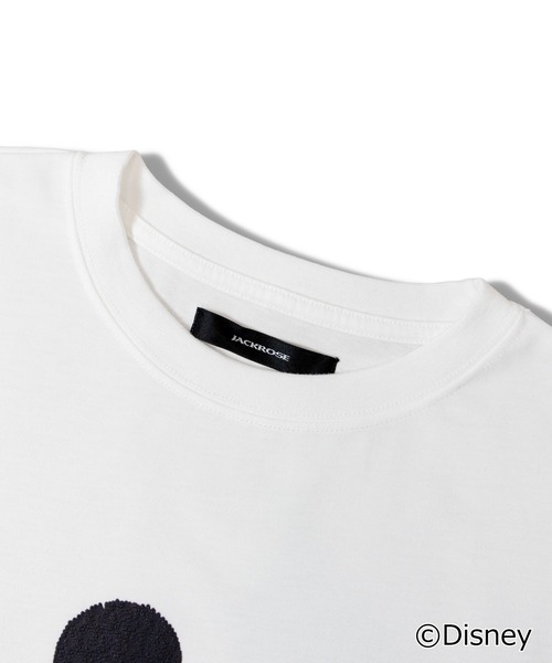 MICKEY MOUSE（ミッキーマウス）の「Mickey 刺繍風ﾌﾟﾘﾝﾄTｼｬﾂ（Tシャツ/カットソー・メンズ・ホワイト/ブラック・L/XL/M）」の7枚目の写真