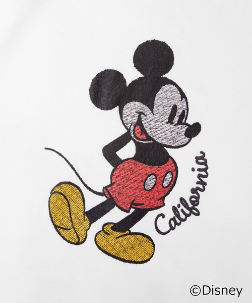 MICKEY MOUSE（ミッキーマウス）の「Mickey 刺繍風ﾌﾟﾘﾝﾄTｼｬﾂ（Tシャツ/カットソー・メンズ・ホワイト/ブラック・L/XL/M）」の8枚目の写真