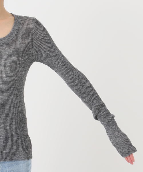 plage R’IAM RIB SEER プルオーバー （ベージュ） R'IAM RIB SEER プルオーバー（ニット／セーター）｜Plage