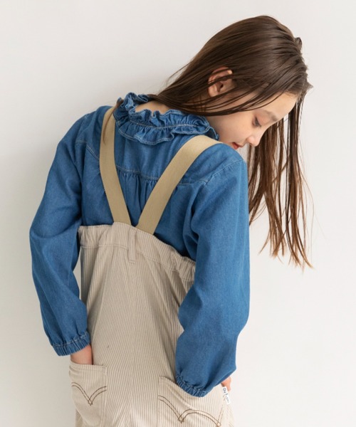 EDWIN(エドウィン)の「【Ou? by EDWIN】デニムブラウス(シャツ/ブラウス・キッズ・ブルー・90/100/110/130/150/120/140)」の11枚目の写真
