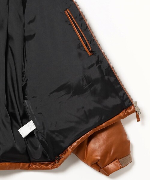 BEAMS（ビームス）の「レザーライク ダウン ブルゾン（ダウンジャケット/コート・メンズ・ブラック/ライトブラウン・XL/L/M/S）」の10枚目の写真
