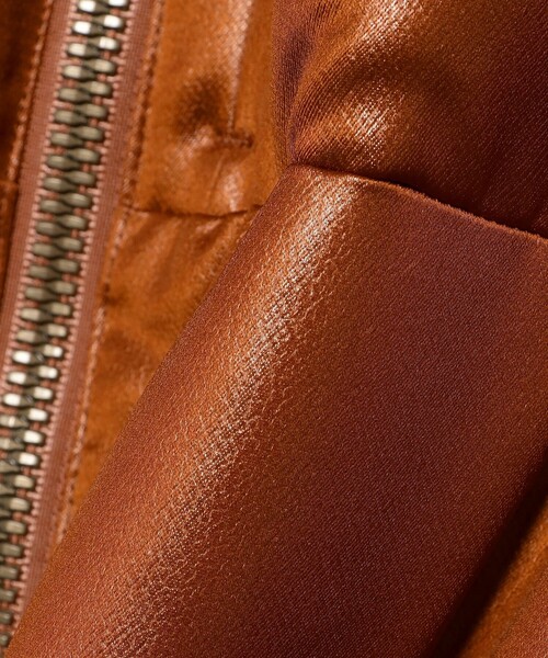 BEAMS（ビームス）の「レザーライク ダウン ブルゾン（ダウンジャケット/コート・メンズ・ブラック/ライトブラウン・XL/L/M/S）」の12枚目の写真