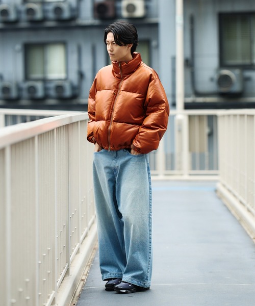 BEAMS（ビームス）の「レザーライク ダウン ブルゾン（ダウンジャケット/コート・メンズ・ブラック/ライトブラウン・XL/L/M/S）」の3枚目の写真