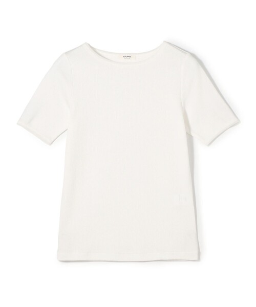 MACPHEE(マカフィー)の「コンビジャージー ハーフスリーブプルオーバー(Tシャツ/カットソー・レディース・ベージュ/ホワイト/チャコールグレー・S)」の2枚目の写真