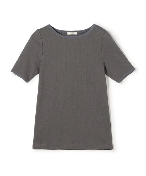 MACPHEE(マカフィー)の「コンビジャージー ハーフスリーブプルオーバー(Tシャツ/カットソー・レディース・ベージュ/ホワイト/チャコールグレー・S)」の3枚目の写真