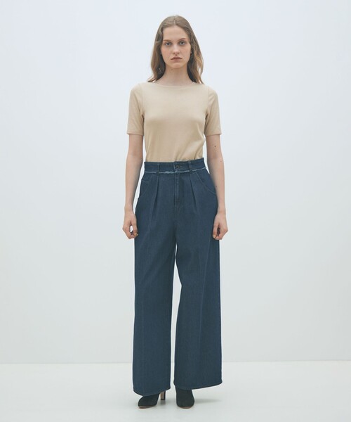 MACPHEE(マカフィー)の「コンビジャージー ハーフスリーブプルオーバー(Tシャツ/カットソー・レディース・ベージュ/ホワイト/チャコールグレー・S)」の13枚目の写真