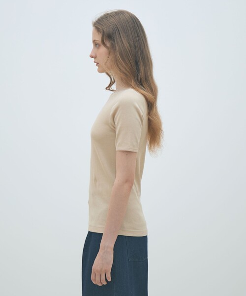MACPHEE(マカフィー)の「コンビジャージー ハーフスリーブプルオーバー(Tシャツ/カットソー・レディース・ベージュ/ホワイト/チャコールグレー・S)」の11枚目の写真