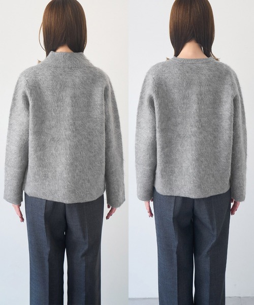 セール】ダブルフェイス襟取り外し起毛カーディガン（カーディガン