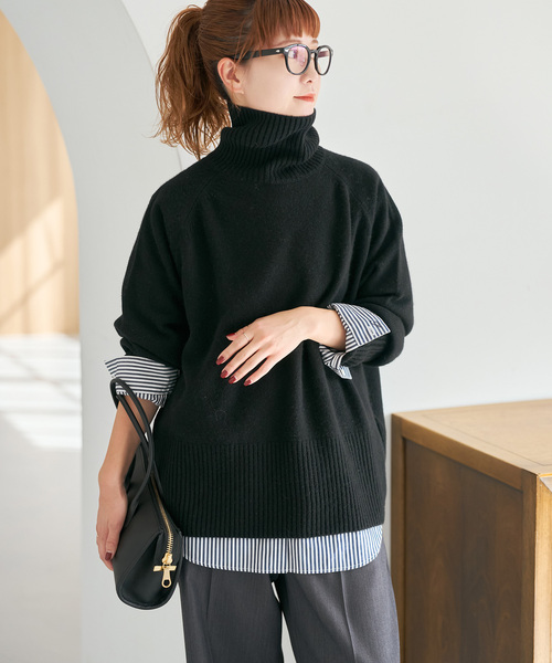 Spick and Span ウールカシミヤ ラグランクルーネックニット　新品 Spick＆Span ニット セーター 「追加」ウールカシミヤ ラグランクルー