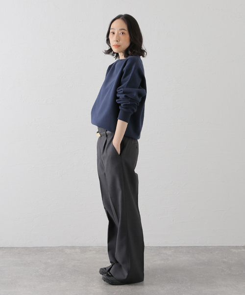WISM（ウィズム）の「BASEMENT GEAR / ベースメントギア 15oz Garment Dye CrewSweat（スウェット・メンズ・ブラウン/ネイビー/ブラック/ライトグレー・MEDIUM/LARGE/X-LARGE）」の16枚目の写真