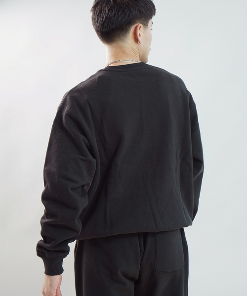WISM（ウィズム）の「BASEMENT GEAR / ベースメントギア 15oz Garment Dye CrewSweat（スウェット・メンズ・ブラウン/ネイビー/ブラック/ライトグレー・MEDIUM/LARGE/X-LARGE）」の10枚目の写真