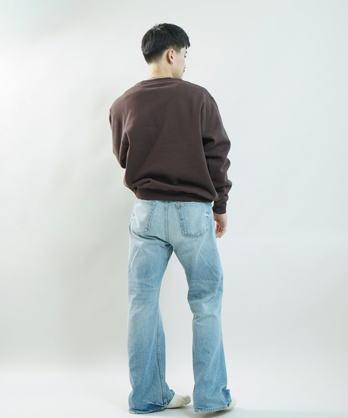 WISM（ウィズム）の「BASEMENT GEAR / ベースメントギア 15oz Garment Dye CrewSweat（スウェット・メンズ・ブラウン/ネイビー/ブラック/ライトグレー・MEDIUM/LARGE/X-LARGE）」の14枚目の写真