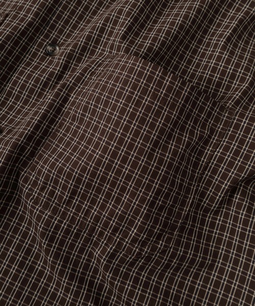 make a ray!（メイク ア レイ！）の「【82】 ショート丈 先染めミニチェックシャツ/短丈/コンパクトシャツ（シャツ/ブラウス・メンズ・ブラック/ベージュ/ブラウン/ネイビー/ブラック系その他/ブラウン系その他・L/M）」の12枚目の写真