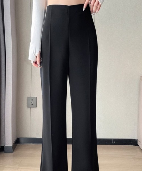 cammie（キャミー）の「ハイウエストシンプルフレアパンツ（その他パンツ・レディース・ブラック/ダークグレー・L/M）」の4枚目の写真