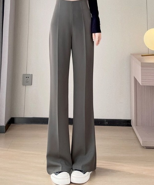 cammie（キャミー）の「ハイウエストシンプルフレアパンツ（その他パンツ・レディース・ブラック/ダークグレー・L/M）」の9枚目の写真