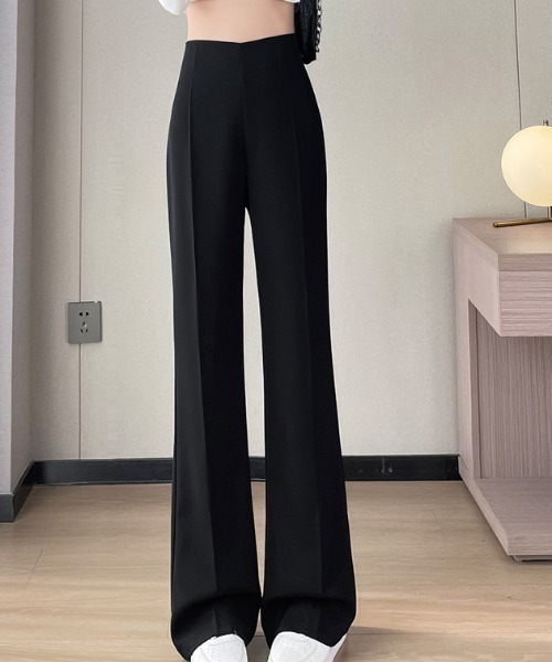 cammie（キャミー）の「ハイウエストシンプルフレアパンツ（その他パンツ・レディース・ブラック/ダークグレー・L/M）」の3枚目の写真