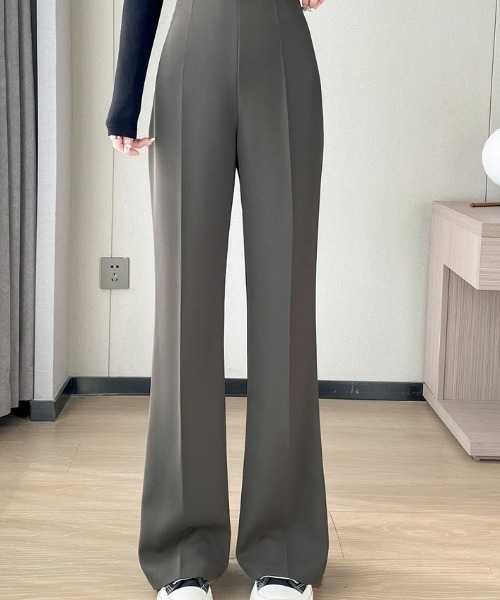 cammie（キャミー）の「ハイウエストシンプルフレアパンツ（その他パンツ・レディース・ブラック/ダークグレー・L/M）」の11枚目の写真
