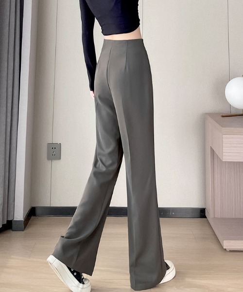 cammie（キャミー）の「ハイウエストシンプルフレアパンツ（その他パンツ・レディース・ブラック/ダークグレー・L/M）」の12枚目の写真