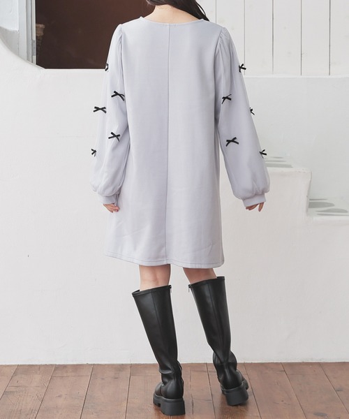 Honeys(ハニーズ)の「袖リボンワンピース(ワンピース・レディース・ラベンダー/ブラック/グレー・L/LL/M/S)」の14枚目の写真