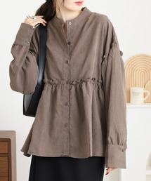 mitis（ミティス）の「mitis ピーチ起毛ギャザークルーネックブラウス（シャツ/ブラウス）」