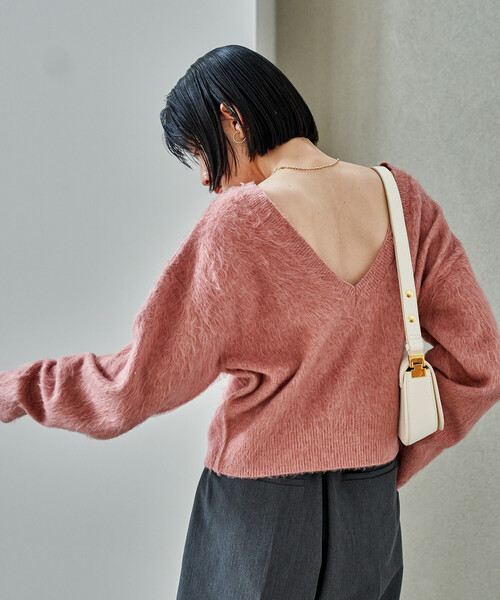 FREAK'S STORE(フリークスストア)の「2WAY シャギーニットプルオーバー 限定展開(ニット/セーター・レディース・ベージュ/ピンク/グレー/ブラック・フリ-)」の4枚目の写真