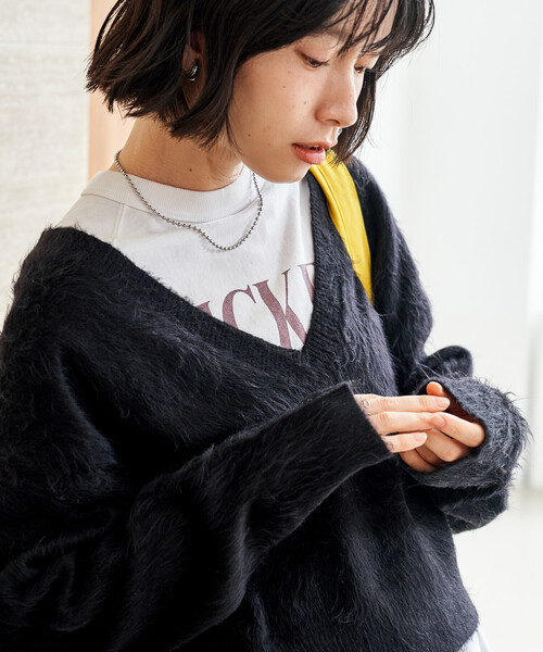 FREAK'S STORE(フリークスストア)の「2WAY シャギーニットプルオーバー 限定展開(ニット/セーター・レディース・ベージュ/ピンク/グレー/ブラック・フリ-)」の2枚目の写真