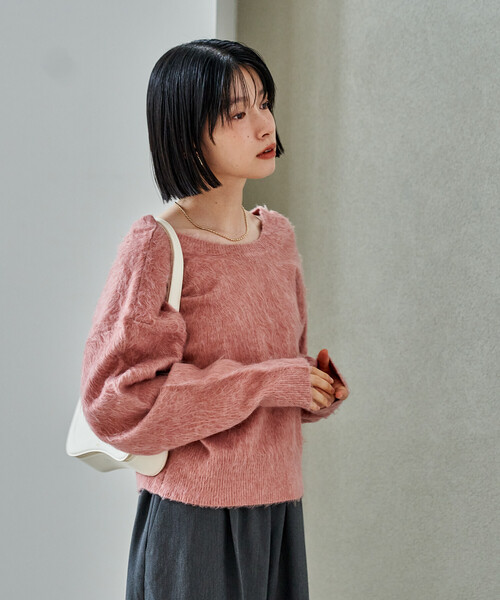 FREAK'S STORE(フリークスストア)の「2WAY シャギーニットプルオーバー 限定展開(ニット/セーター・レディース・ベージュ/ピンク/グレー/ブラック・フリ-)」の20枚目の写真