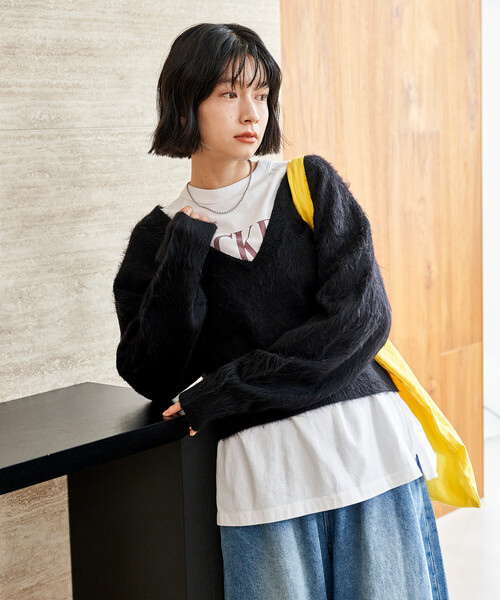 FREAK'S STORE(フリークスストア)の「2WAY シャギーニットプルオーバー 限定展開(ニット/セーター・レディース・ベージュ/ピンク/グレー/ブラック・フリ-)」の11枚目の写真