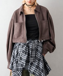 スウェードポンチZIPショートブルゾン