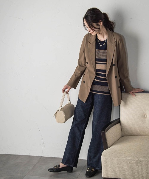 LAUTREAMONT（ロートレアモン）の「ダブルブレストジャケット ≪手洗い可能≫（テーラードジャケット・レディース・ブラウン/ブラウン系その他・9号/11号）」の3枚目の写真