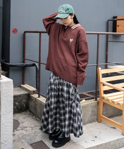 WEGO(ウィゴー)の「WEGO/ラインポロニットプルオーバー(ニット/セーター・メンズ・ブラウン/ホワイト/ネイビー/グレー・MEDIUM/LARGE)」の7枚目の写真