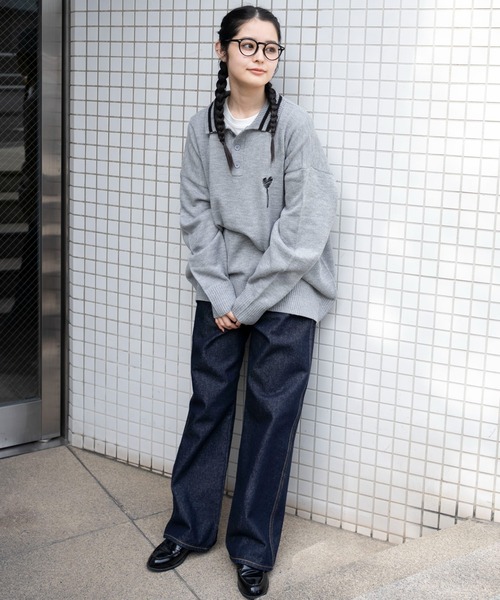 WEGO(ウィゴー)の「WEGO/ラインポロニットプルオーバー(ニット/セーター・メンズ・ブラウン/ホワイト/ネイビー/グレー・MEDIUM/LARGE)」の6枚目の写真