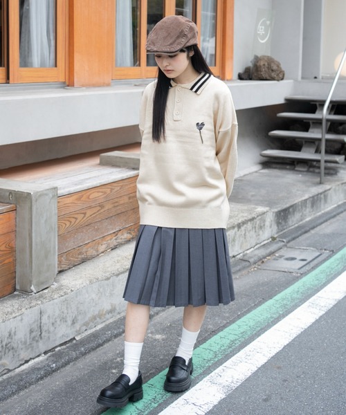 WEGO(ウィゴー)の「WEGO/ラインポロニットプルオーバー(ニット/セーター・メンズ・ブラウン/ホワイト/ネイビー/グレー・MEDIUM/LARGE)」の11枚目の写真