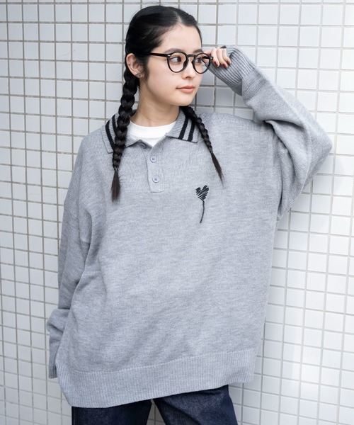 WEGO(ウィゴー)の「WEGO/ラインポロニットプルオーバー(ニット/セーター・メンズ・ブラウン/ホワイト/ネイビー/グレー・MEDIUM/LARGE)」の14枚目の写真