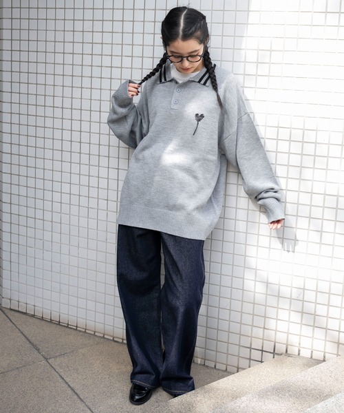 WEGO(ウィゴー)の「WEGO/ラインポロニットプルオーバー(ニット/セーター・メンズ・ブラウン/ホワイト/ネイビー/グレー・MEDIUM/LARGE)」の15枚目の写真