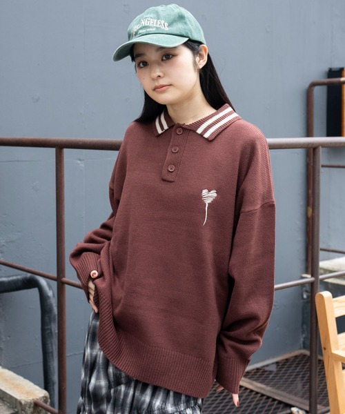 WEGO(ウィゴー)の「WEGO/ラインポロニットプルオーバー(ニット/セーター・メンズ・ブラウン/ホワイト/ネイビー/グレー・MEDIUM/LARGE)」の17枚目の写真