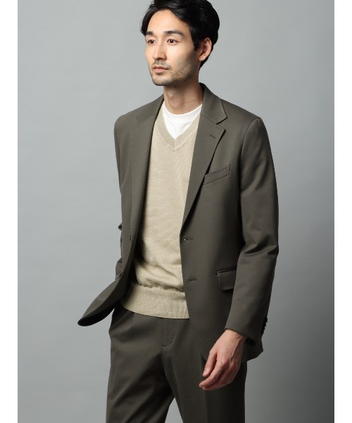 SUIT SQUARE(スーツスクエア)の「ジャケット ウォッシャブル ストレッチ ポンチツイル 無地(テーラードジャケット・メンズ・カーキ系/ネイビー系/グレー系・LL/L/M/S)」の1枚目の写真