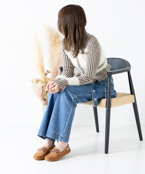 attagirl(アタガール)の「もこもこファー リボンモカシンシューズ(スリッポン・レディース・ライトブラウン/グレー/ブラック/ベージュ・S/LL/L/M/3L)」の11枚目の写真